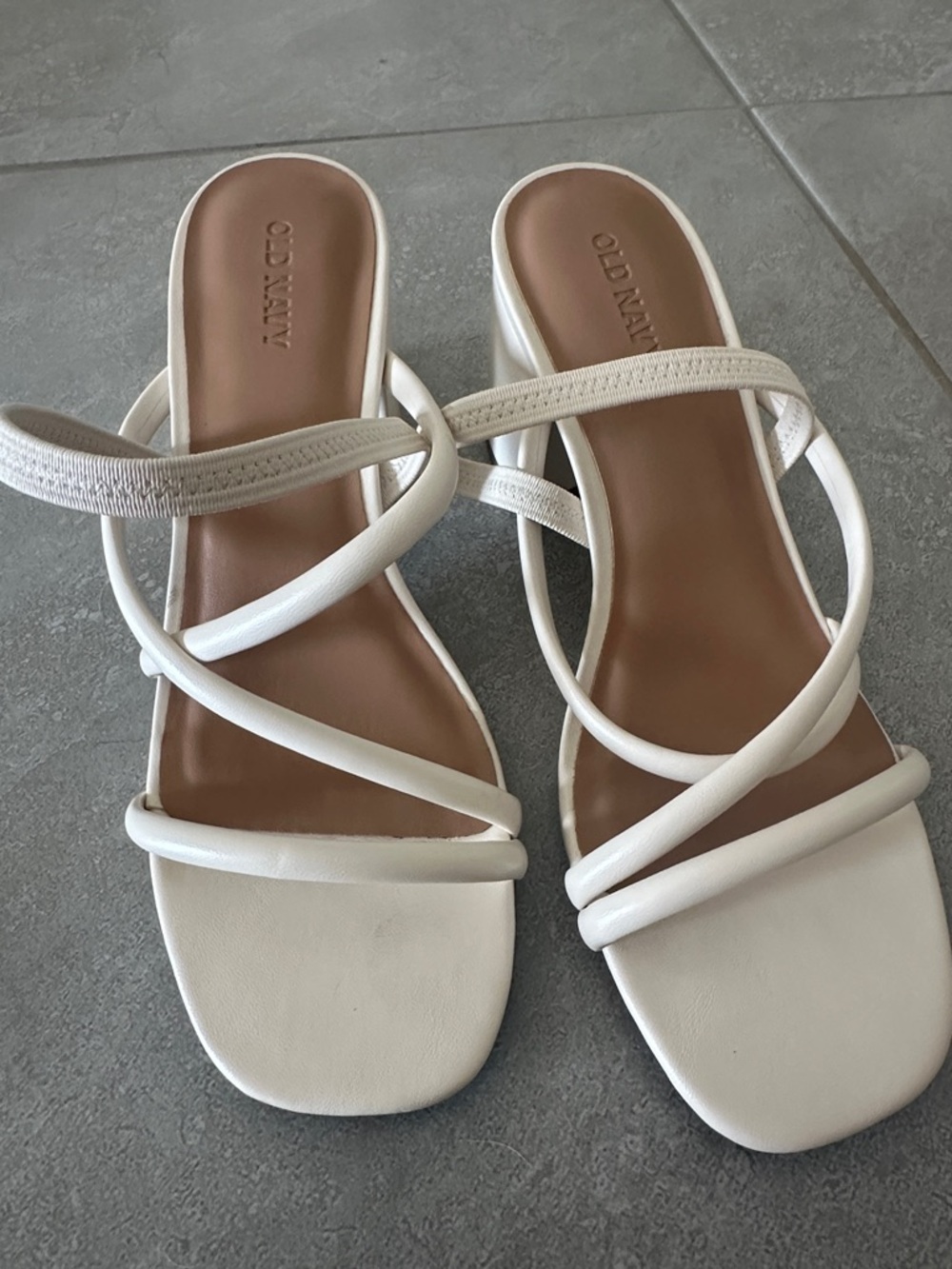 Old Navy White Multi-Strap Slide Sandals